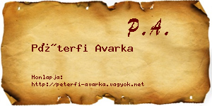 Péterfi Avarka névjegykártya